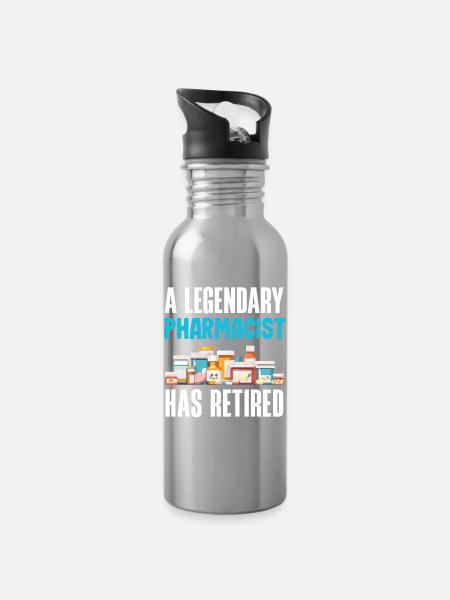 Apotheker Pharmazeutisch-technischer - Trinkflasche mit integriertem Trinkhalm - Lightsilver