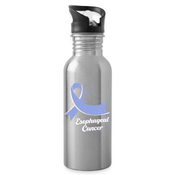 Krebs Speiseröhre Chemo Krebs-Überlebender - Trinkflasche mit integriertem Trinkhalm - Lightsilver - Rechts