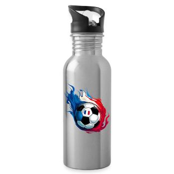 France France Football - Soccer - Water bottle with straw - silver - Right