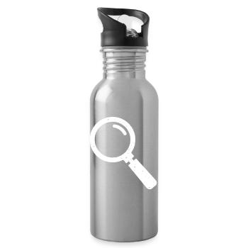 Lupe Detektiv Suche Grunge Vektor - Trinkflasche mit integriertem Trinkhalm - Lightsilver - Rechts