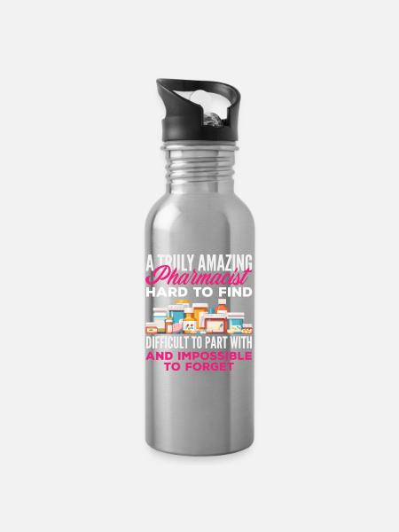 Apotheker Pharmazeutisch-technischer - Trinkflasche mit integriertem Trinkhalm - Lightsilver