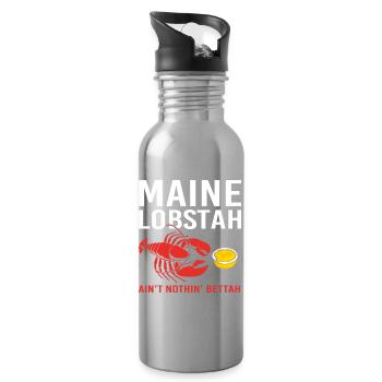 Languste Meeresfrüchte Maine Lobster Hummer - Trinkflasche mit integriertem Trinkhalm - Lightsilver - Rechts
