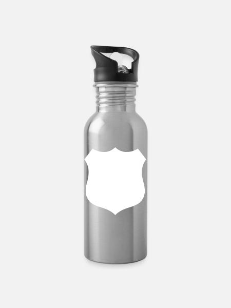 Schild - Trinkflasche mit integriertem Trinkhalm - Lightsilver