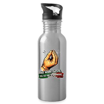 Italian Argument  - Trinkflasche mit integriertem Trinkhalm - Lightsilver - Rechts