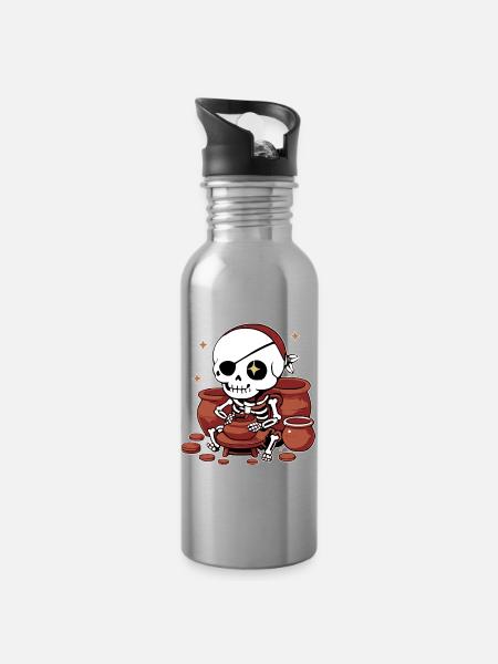 Crafting My Own Treasure – Art Edition - Water bottle with straw - silver