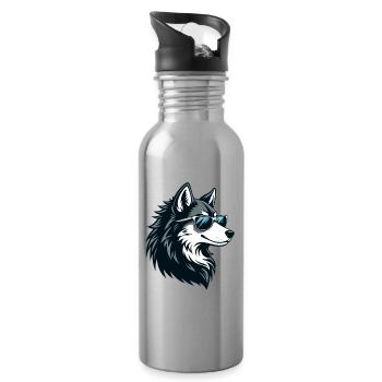 Wolf-Husky-Sonnenbrille - Trinkflasche mit integriertem Trinkhalm - Lightsilver - Rechts