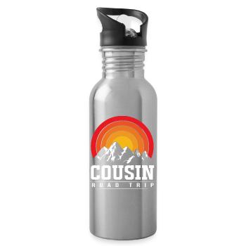 Cousin Road-trip - Trinkflasche mit integriertem Trinkhalm - Lightsilver - Rechts