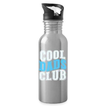 Cool Dads Club - Vatertag Papa Geschenk - Trinkflasche mit integriertem Trinkhalm - Lightsilver - Rechts