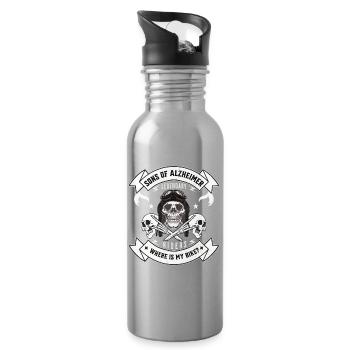 Sons of Alzheimer Where is my bike?  - Trinkflasche mit integriertem Trinkhalm - Lightsilver - Rechts