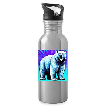Eisbär - Trinkflasche mit integriertem Trinkhalm - Lightsilver - Rechts