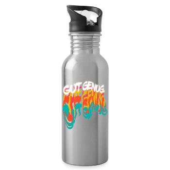 Buntes Graffiti Statement - Trinkflasche mit integriertem Trinkhalm - Lightsilver - Rechts