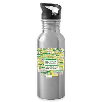 Leben, 365 Tabs Offen - Trinkflasche mit integriertem Trinkhalm - Lightsilver - Rechts