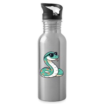 Snake Casual Sunglasses - Water bottle with straw - silver - Right