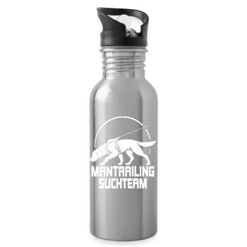 Golden Retriever Mantrailing Suchteam Hunde Hund - Trinkflasche mit integriertem Trinkhalm - Lightsilver - Rechts