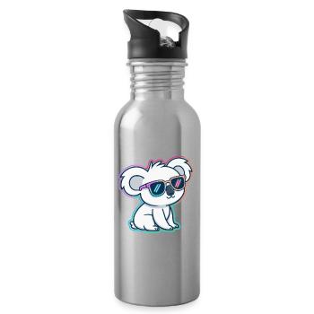 Koala-Neonbrillen - Trinkflasche mit integriertem Trinkhalm - Lightsilver - Rechts
