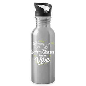 Goggle Vibe | Laboratory Safety - Water bottle with straw - silver - Right