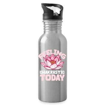 Chakra Feeling - Good Energy - Water bottle with straw - silver - Right