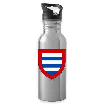 Wappen der Goële - Trinkflasche mit integriertem Trinkhalm - Lightsilver - Rechts