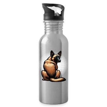 Malinois Belgian Shepherd Malinois Owner - Water bottle with straw - silver - Right