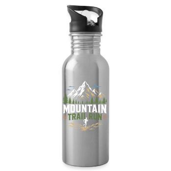 Course de montagne - Gourde avec paille intégrée - argent clair - Droite