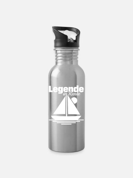 Endlich Rente Frei - Trinkflasche mit integriertem Trinkhalm - Lightsilver