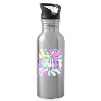 Equality Bright Pastel Party - Water bottle with straw - silver - Right