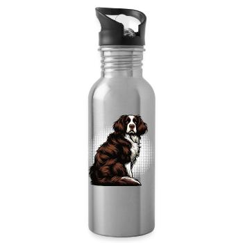 Münsterländer Münsterländerbesitzer Münsterhund - Trinkflasche mit integriertem Trinkhalm - Lightsilver - Rechts