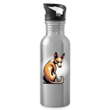 Podenco Podencos Amoureux de Podenco Podenco Propriétaires de Podenco - Gourde avec paille intégrée - argent clair - Droite