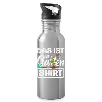 Das Ist Mein Garten - Trinkflasche mit integriertem Trinkhalm - Lightsilver - Rechts