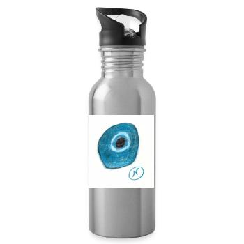 Blue_magic_eye - Gourde avec paille intégrée - argent clair - Droite