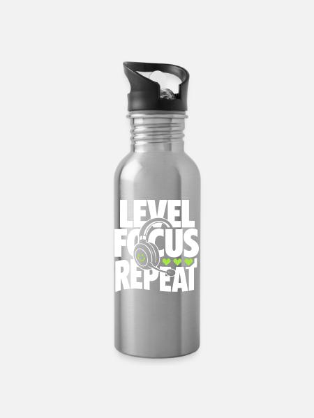 Level Focus Repeat Gaming Headset - Trinkflasche mit integriertem Trinkhalm - Lightsilver