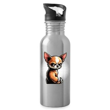 Chihuahua Chihuahua Propriétaire Chihuahuafan Chi Chis - Gourde avec paille intégrée - argent clair - Droite