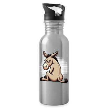 Donkey Donkey Donkey Holder Muli Long-Eared Donkey Muli - Water bottle with straw - silver - Right
