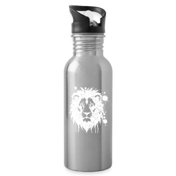 Lion Splash White - Trinkflasche mit integriertem Trinkhalm - Lightsilver - Rechts