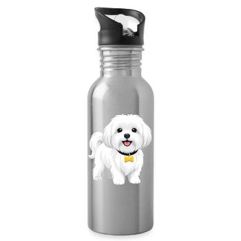 Malteser - Trinkflasche mit integriertem Trinkhalm - Lightsilver - Rechts