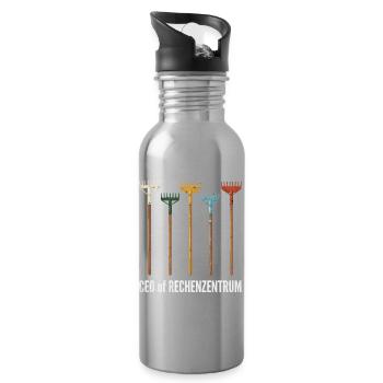 Rechenzentrum Gärtner Garten Gartenarbeit - Trinkflasche mit integriertem Trinkhalm - Lightsilver - Rechts