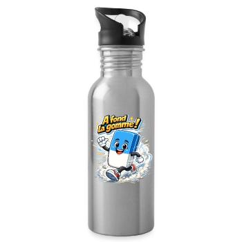 A fond la gomme ! - Gourde avec paille intégrée - argent clair - Droite