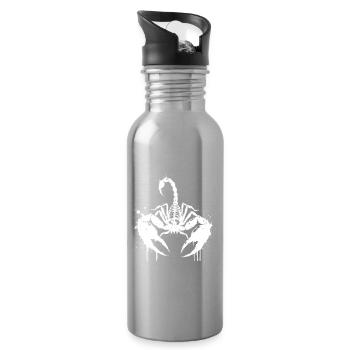 Skorpion-Tinte spritzt weiß - Trinkflasche mit integriertem Trinkhalm - Lightsilver - Rechts