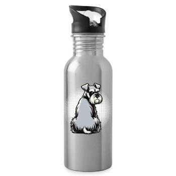 Schnauzer Riesenschnauzer Schnauzerbesitzer - Trinkflasche mit integriertem Trinkhalm - Lightsilver - Rechts