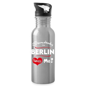 Berlin Stadt Ville Urbaine T-shirt Ville Heimatliebe - Gourde avec paille intégrée - argent clair - Droite