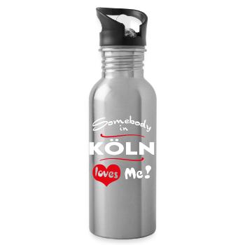 Köln Stadt Urban T-Shirt City Heimatliebe Town - Trinkflasche mit integriertem Trinkhalm - Lightsilver - Rechts