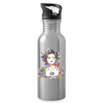 Nina - Trinkflasche mit integriertem Trinkhalm - Lightsilver - Rechts