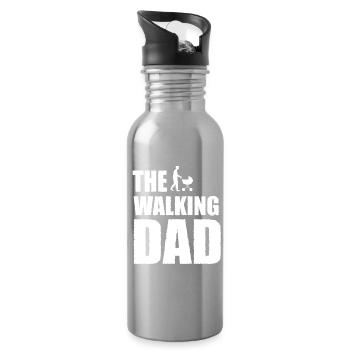 The Walking Dad – Dad with a stroller - Water bottle with straw - silver - Right