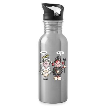 Kampf der Gegensätze - Trinkflasche mit integriertem Trinkhalm - Lightsilver - Rechts