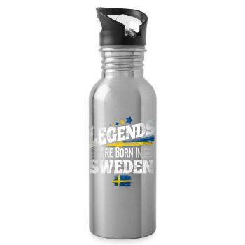 Sweden legends - Water bottle with straw - silver - Right