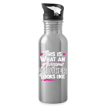 Mama Mutter - Trinkflasche mit integriertem Trinkhalm - Lightsilver - Rechts