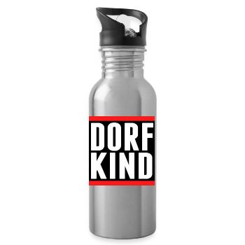 dorf dorfkind aufkleber sticker dorfi stadt - Trinkflasche mit integriertem Trinkhalm - Lightsilver - Rechts