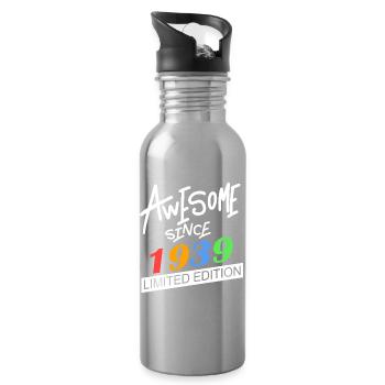 1939 - Jahrgang 1939 - Fantastisch seit 1939 - Trinkflasche mit integriertem Trinkhalm - Lightsilver - Rechts