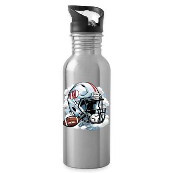 American Football - Trinkflasche mit integriertem Trinkhalm - Lightsilver - Rechts