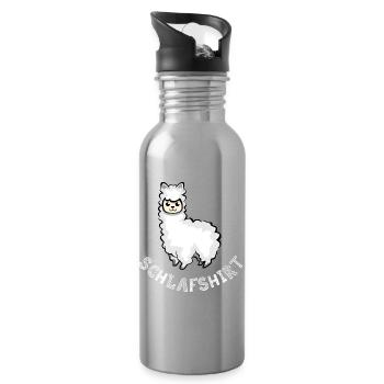 Sleep shirt alpacas llama sleeping cute animals icon - Water bottle with straw - silver - Right